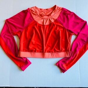 JoyLab Color Block Long Sleeve Crop Top Size:XL